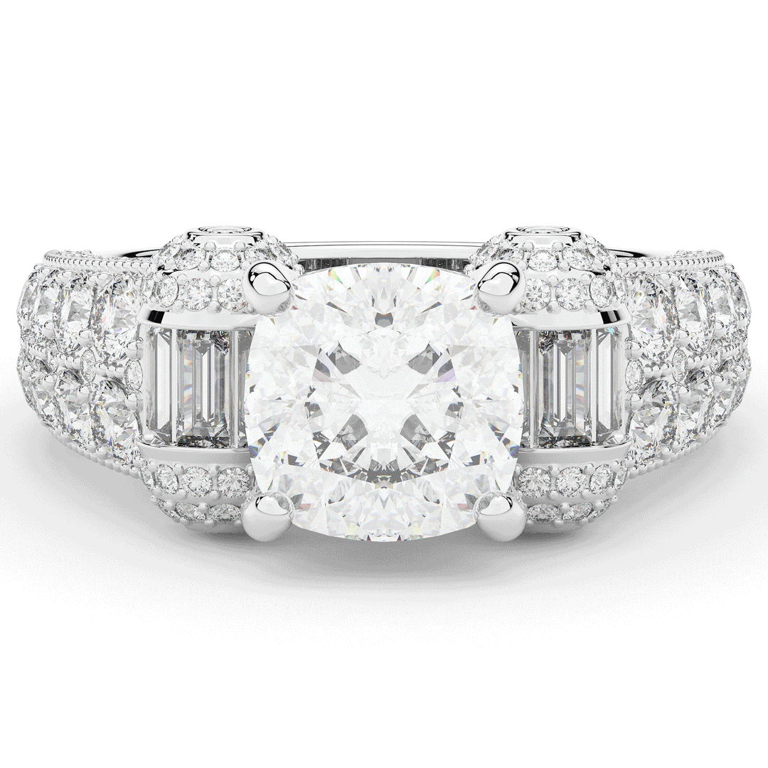 4.75CT.TW CUSHION LAB DIAMOND ENGAGEMENT RING - Nazarelle