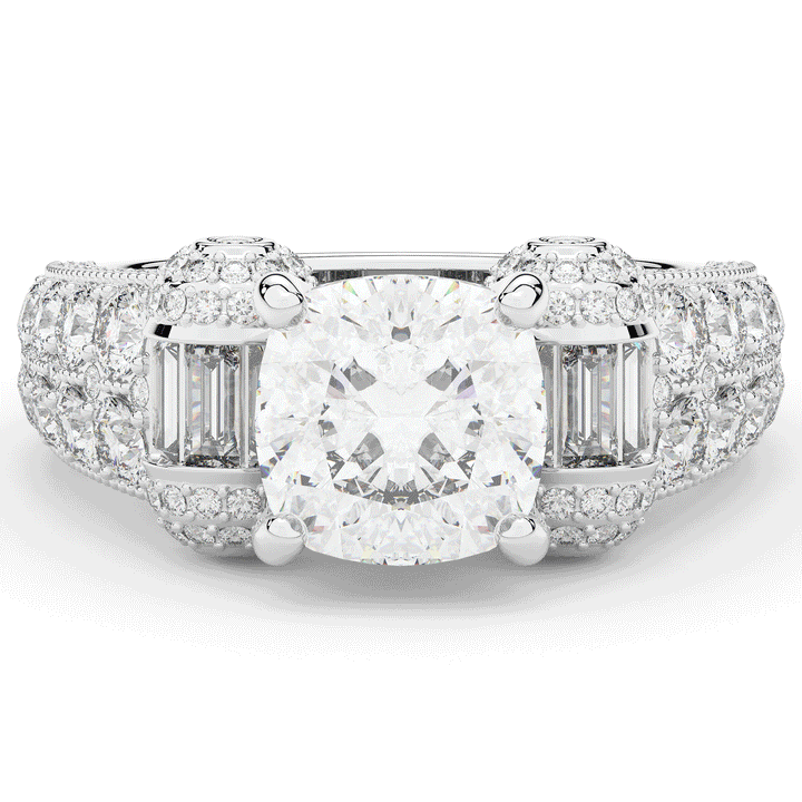 4.75CT.TW CUSHION LAB DIAMOND ENGAGEMENT RING - Nazarelle