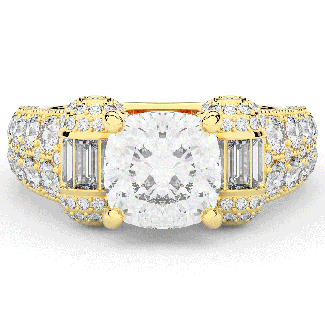 4.75CT.TW CUSHION LAB DIAMOND ENGAGEMENT RING - Nazarelle