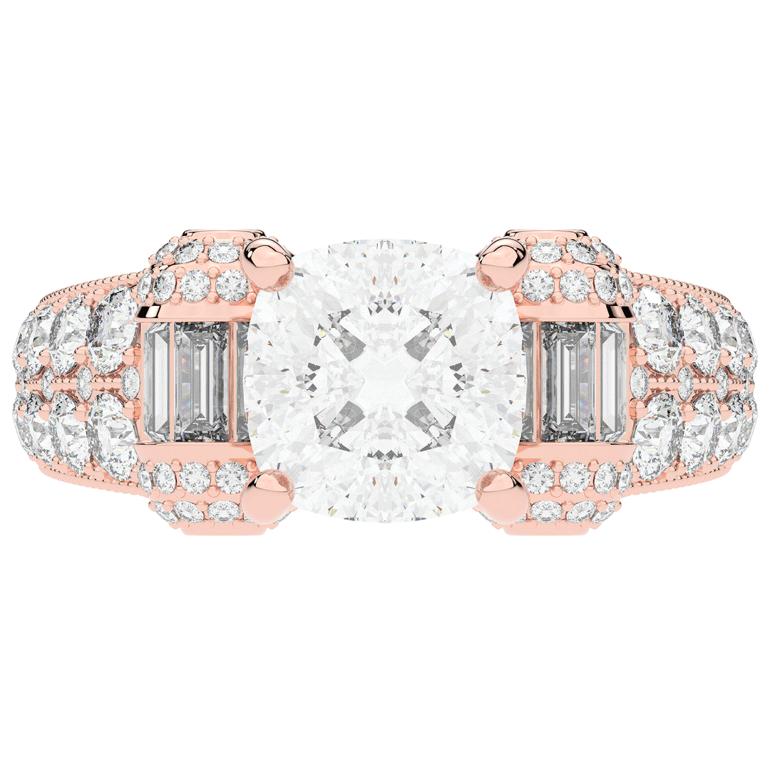 4.75CT.TW CUSHION LAB DIAMOND ENGAGEMENT RING - Nazarelle