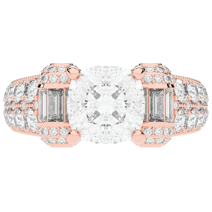 4.75CT.TW CUSHION LAB DIAMOND ENGAGEMENT RING - Nazarelle