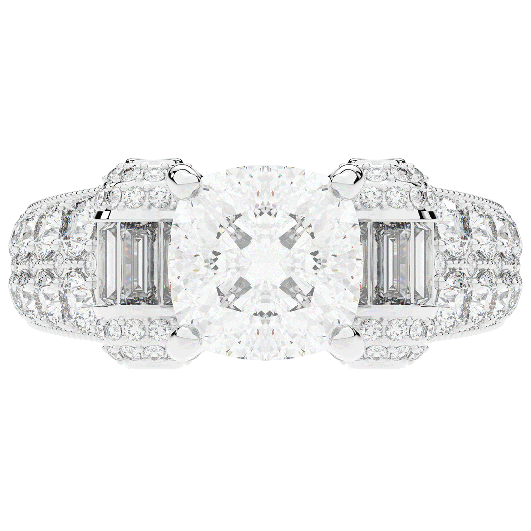 4.75CT.TW CUSHION LAB DIAMOND ENGAGEMENT RING - Nazarelle