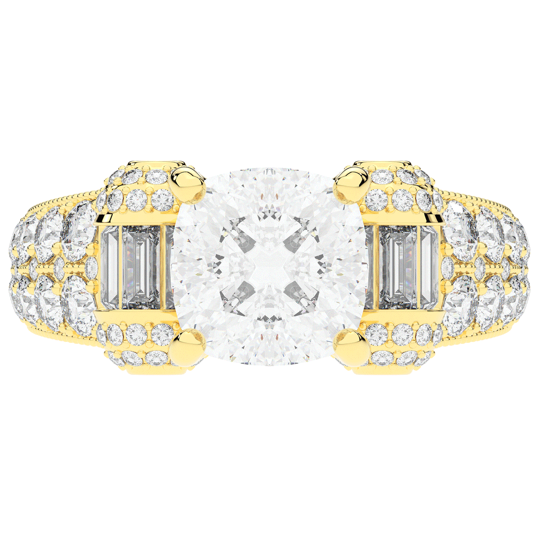 4.75CT.TW CUSHION LAB DIAMOND ENGAGEMENT RING - Nazarelle