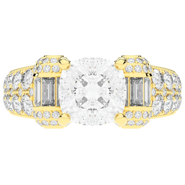 4.75CT.TW CUSHION LAB DIAMOND ENGAGEMENT RING - Nazarelle
