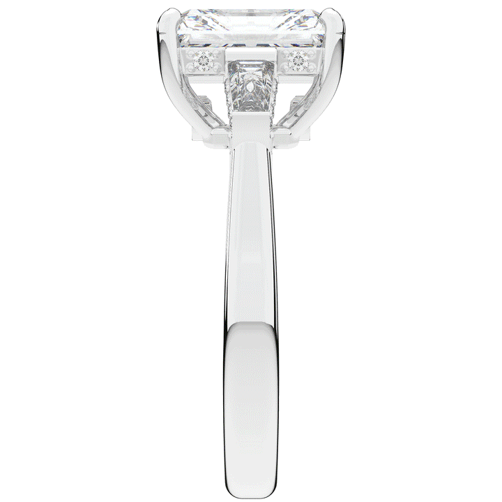 3.45CT.TW RADIANT LAB DIAMOND 3 STONE ENGAGEMENT RING - Nazarelle