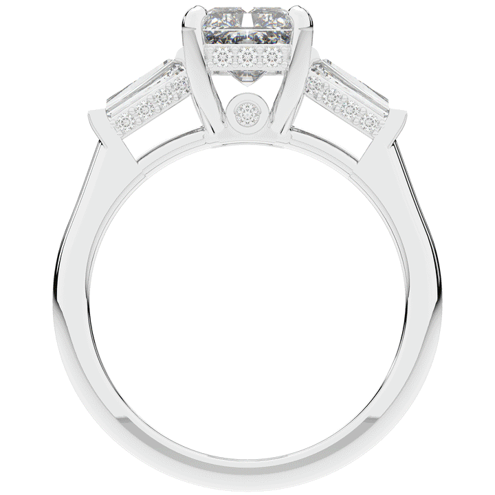 3.45CT.TW RADIANT LAB DIAMOND 3 STONE ENGAGEMENT RING - Nazarelle