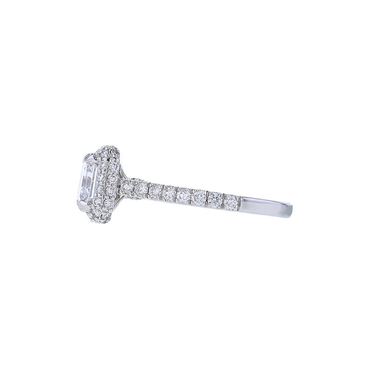 14K White Gold Asscher Halo Engagement Ring