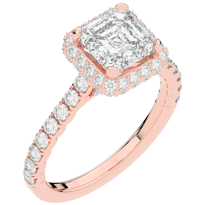 2.75CT.TW ASSCHER LAB DIAMOND HALO ENGAGEMENT RING - Nazarelle