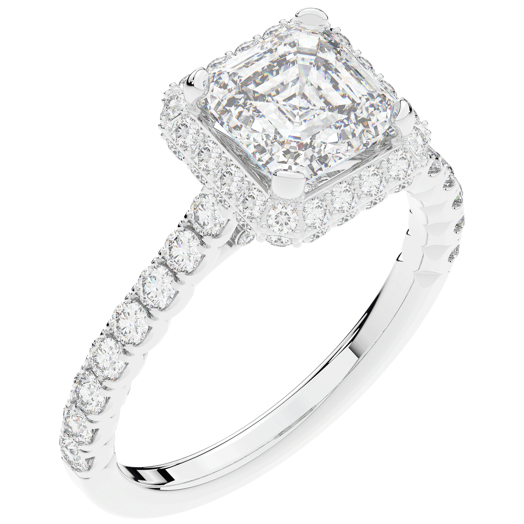 2.75CT.TW ASSCHER LAB DIAMOND HALO ENGAGEMENT RING - Nazarelle