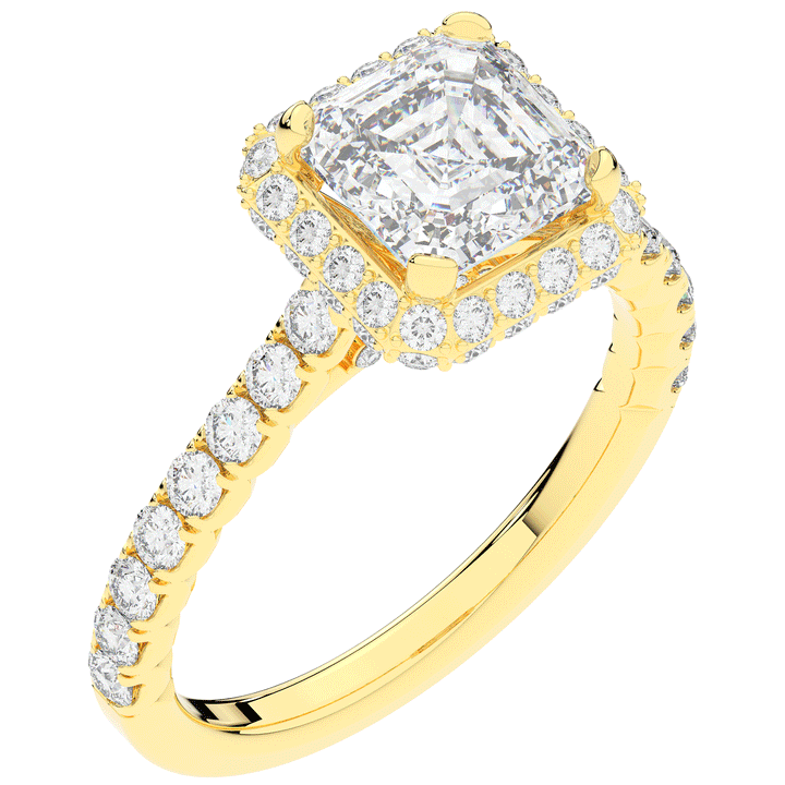 2.75CT.TW ASSCHER LAB DIAMOND HALO ENGAGEMENT RING - Nazarelle