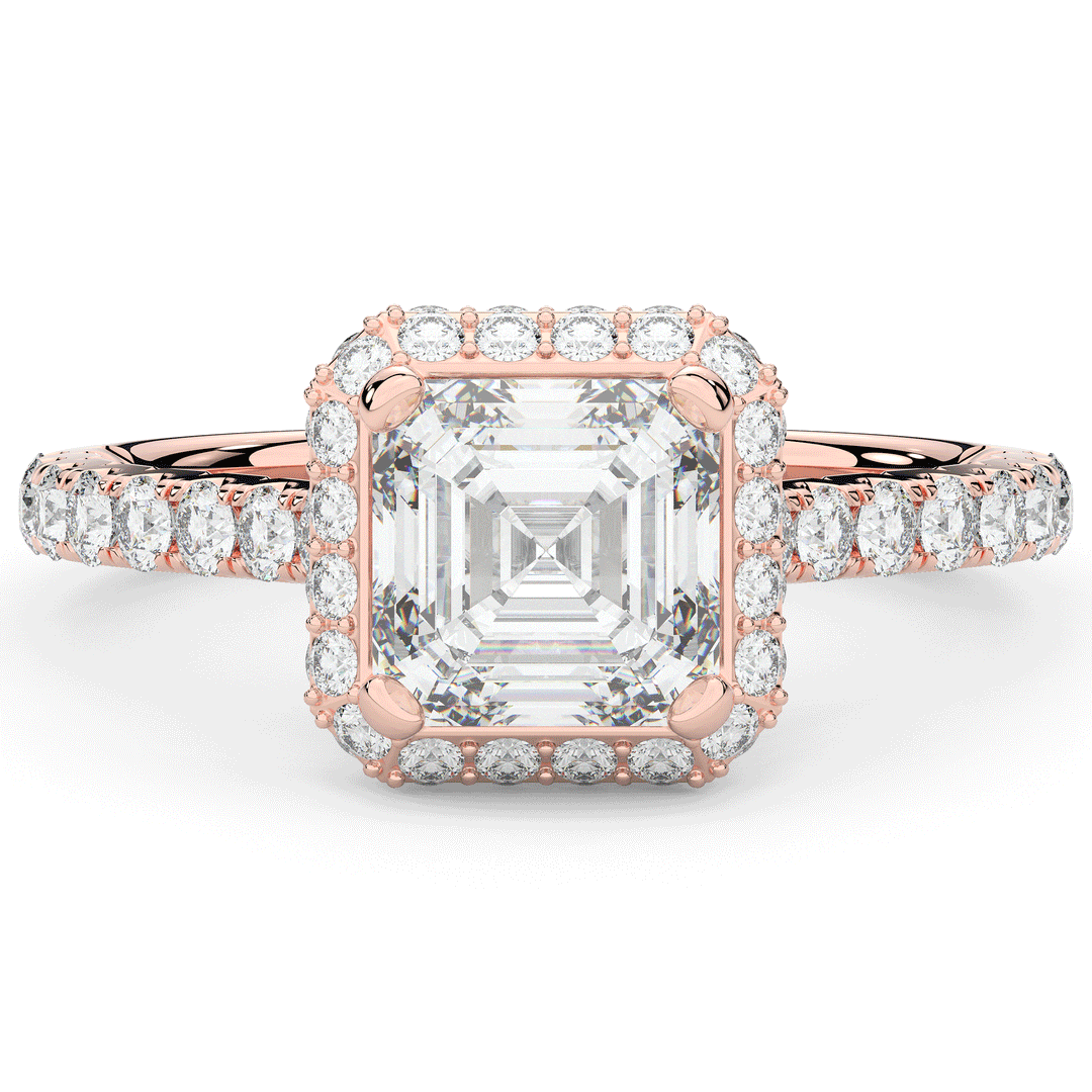 2.75CT.TW ASSCHER LAB DIAMOND HALO ENGAGEMENT RING - Nazarelle