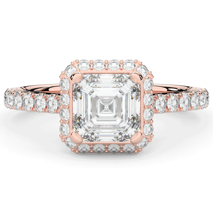 2.75CT.TW ASSCHER LAB DIAMOND HALO ENGAGEMENT RING - Nazarelle
