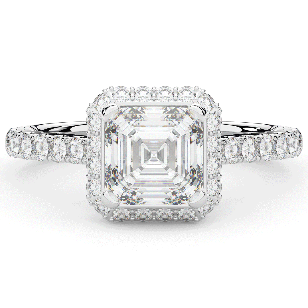 2.75CT.TW ASSCHER LAB DIAMOND HALO ENGAGEMENT RING - Nazarelle