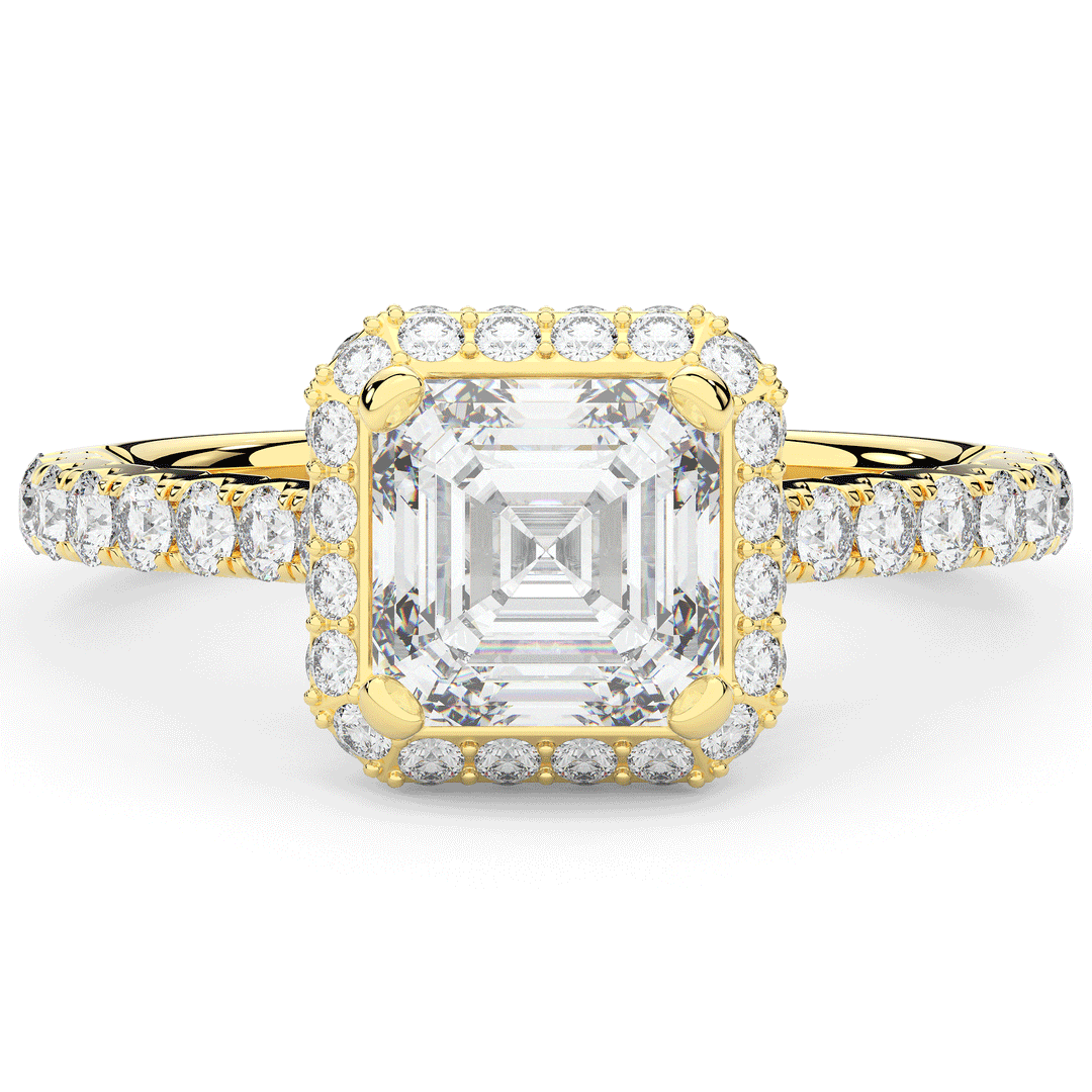 2.75CT.TW ASSCHER LAB DIAMOND HALO ENGAGEMENT RING - Nazarelle