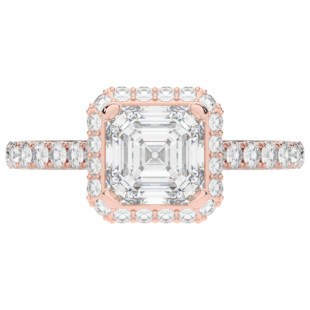 2.75CT.TW ASSCHER LAB DIAMOND HALO ENGAGEMENT RING - Nazarelle