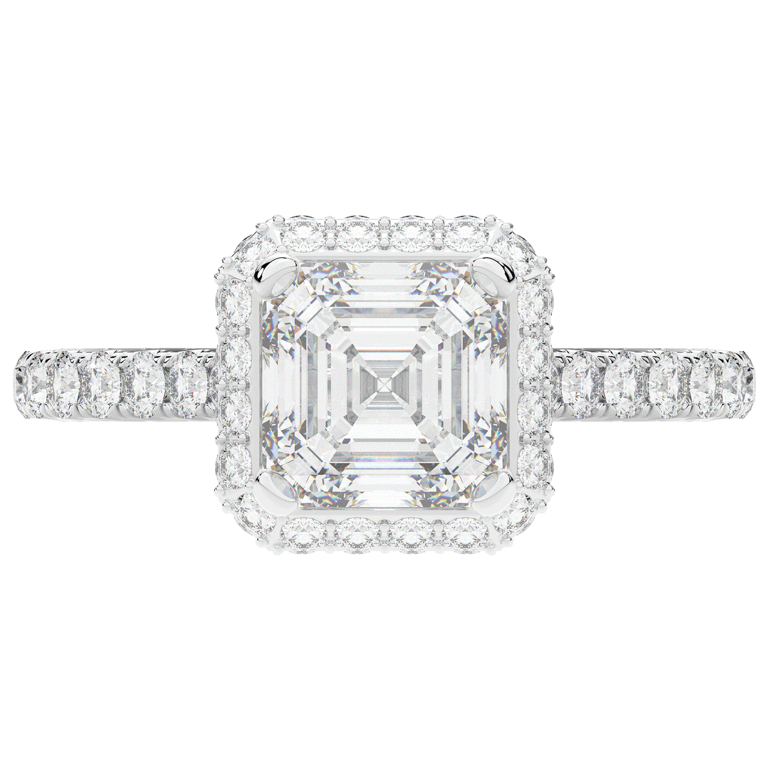 2.75CT.TW ASSCHER LAB DIAMOND HALO ENGAGEMENT RING - Nazarelle