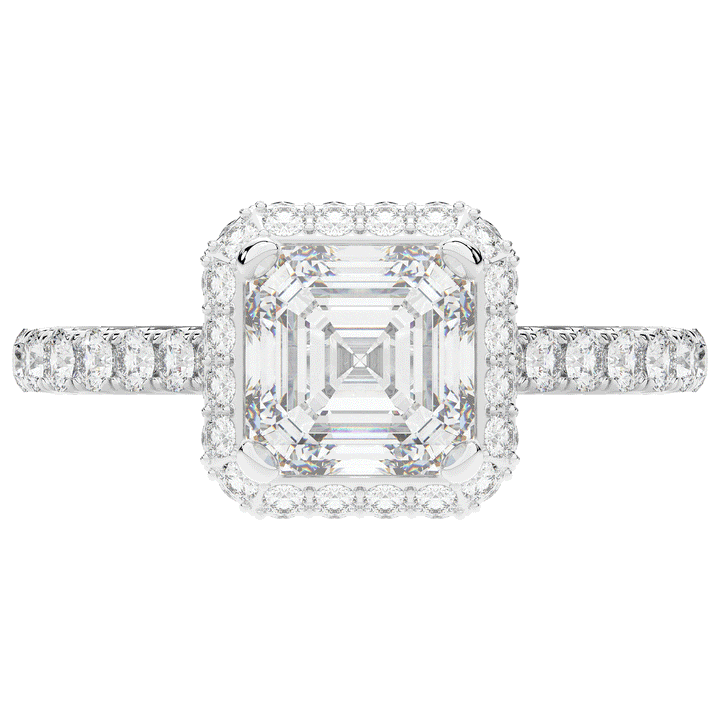 2.75CT.TW ASSCHER LAB DIAMOND HALO ENGAGEMENT RING - Nazarelle