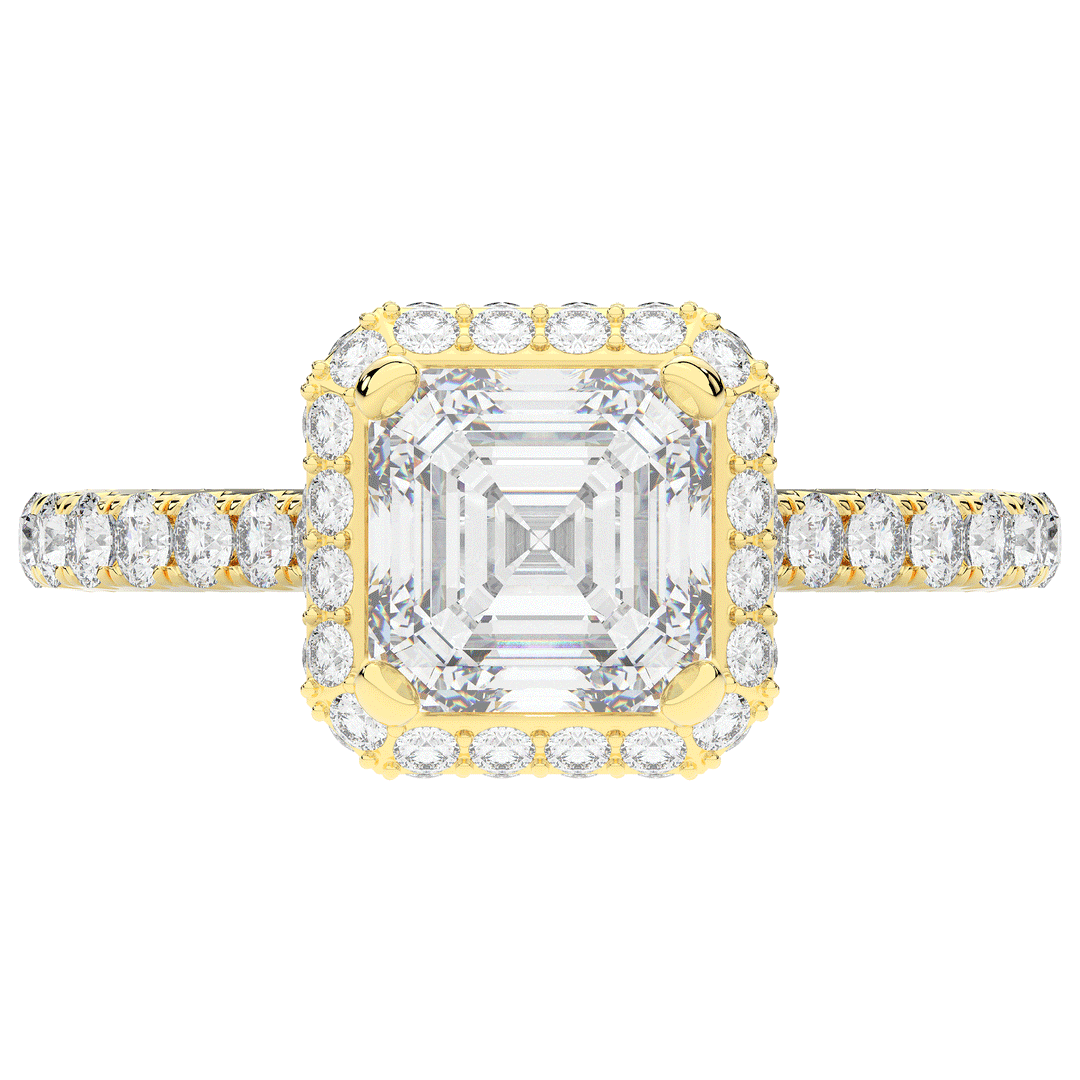 2.75CT.TW ASSCHER LAB DIAMOND HALO ENGAGEMENT RING - Nazarelle