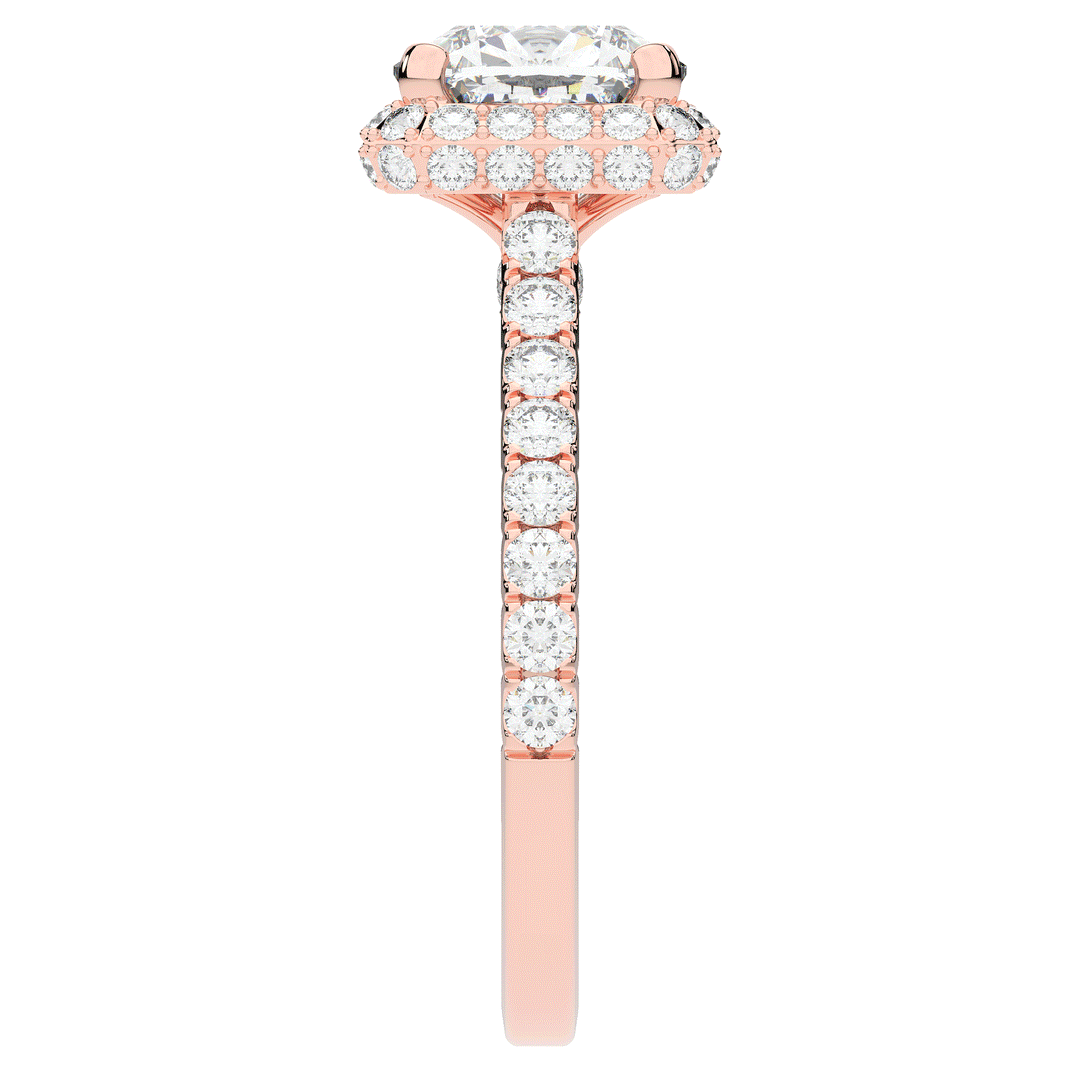 2.75CT.TW CUSHION LAB DIAMOND HALO ENGAGEMENT RING - Nazarelle
