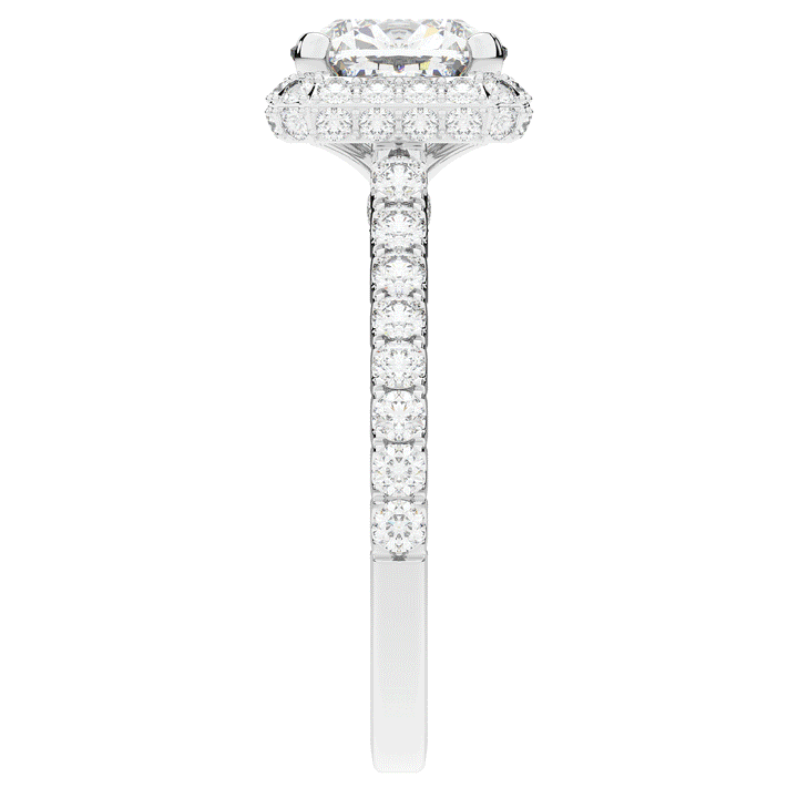 2.75CT.TW CUSHION LAB DIAMOND HALO ENGAGEMENT RING - Nazarelle