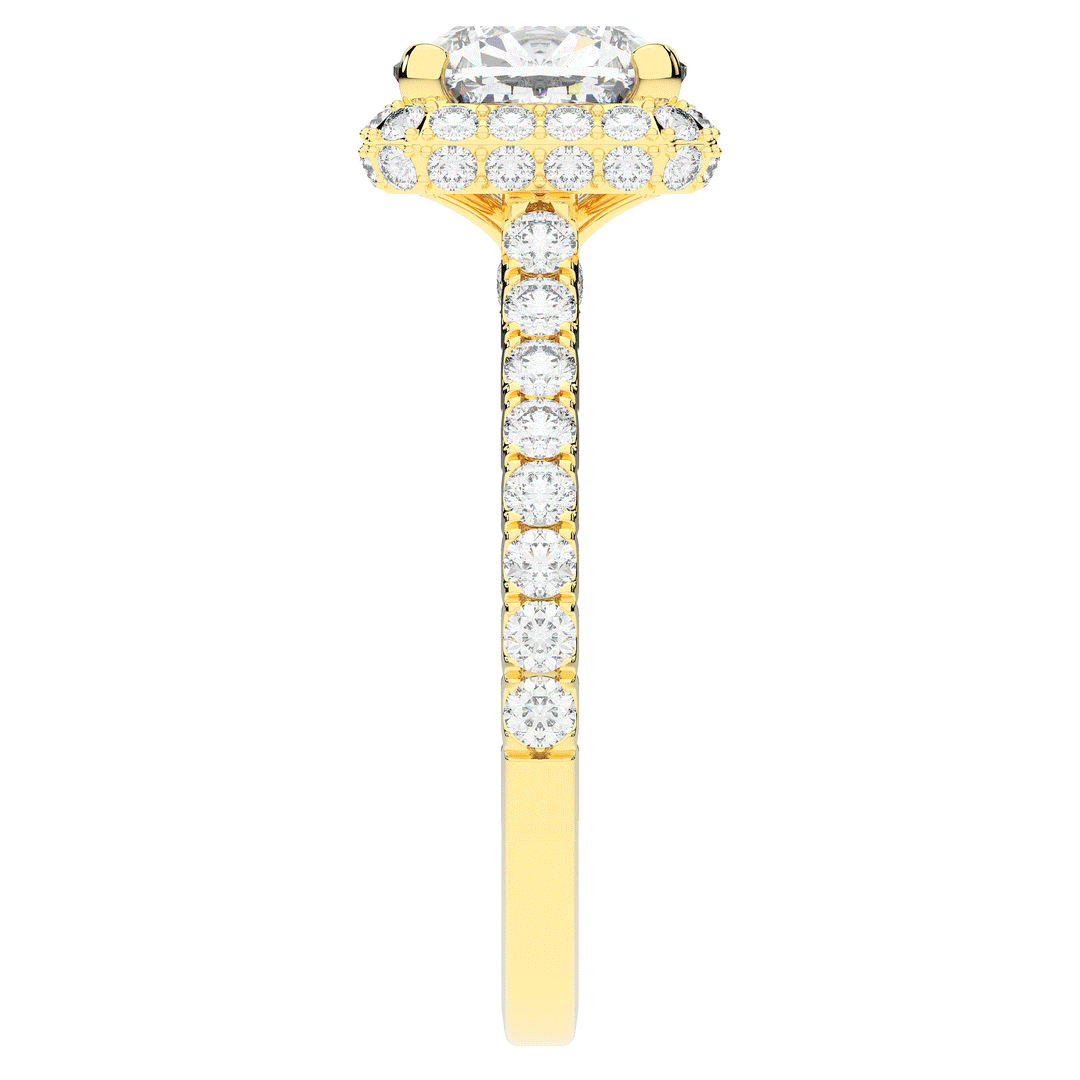 2.75CT.TW CUSHION LAB DIAMOND HALO ENGAGEMENT RING - Nazarelle