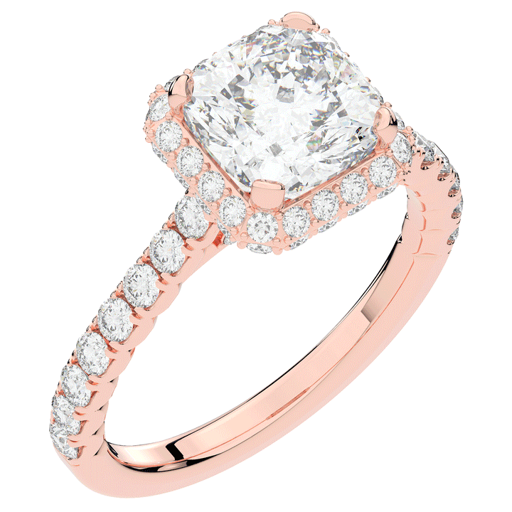 2.75CT.TW CUSHION LAB DIAMOND HALO ENGAGEMENT RING - Nazarelle