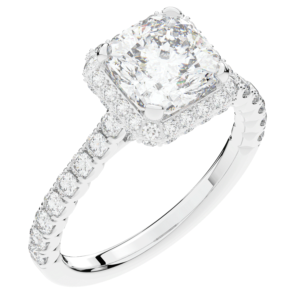 2.75CT.TW CUSHION LAB DIAMOND HALO ENGAGEMENT RING - Nazarelle