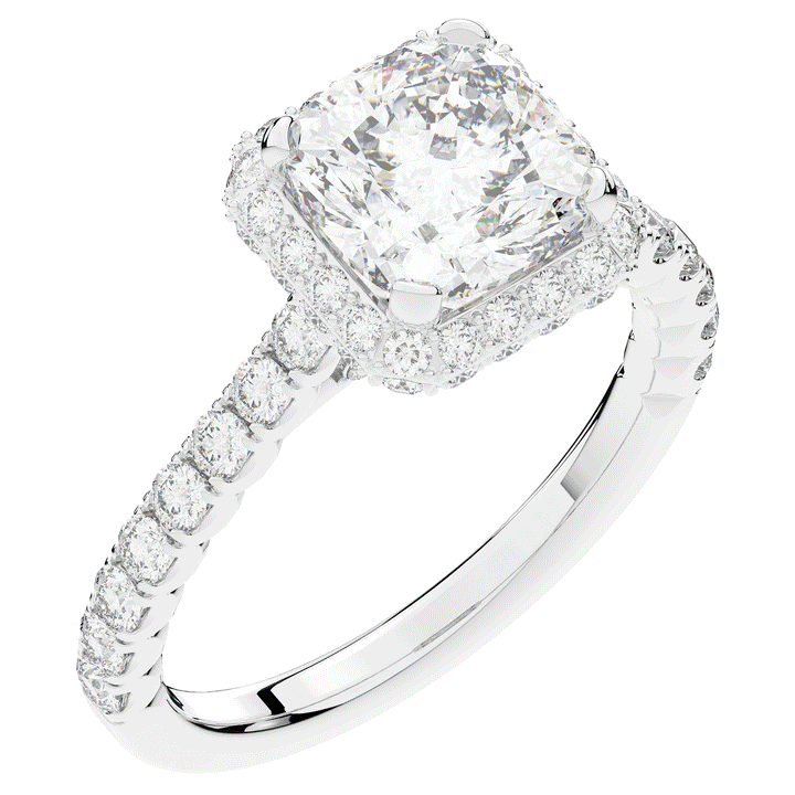2.75CT.TW CUSHION LAB DIAMOND HALO ENGAGEMENT RING - Nazarelle