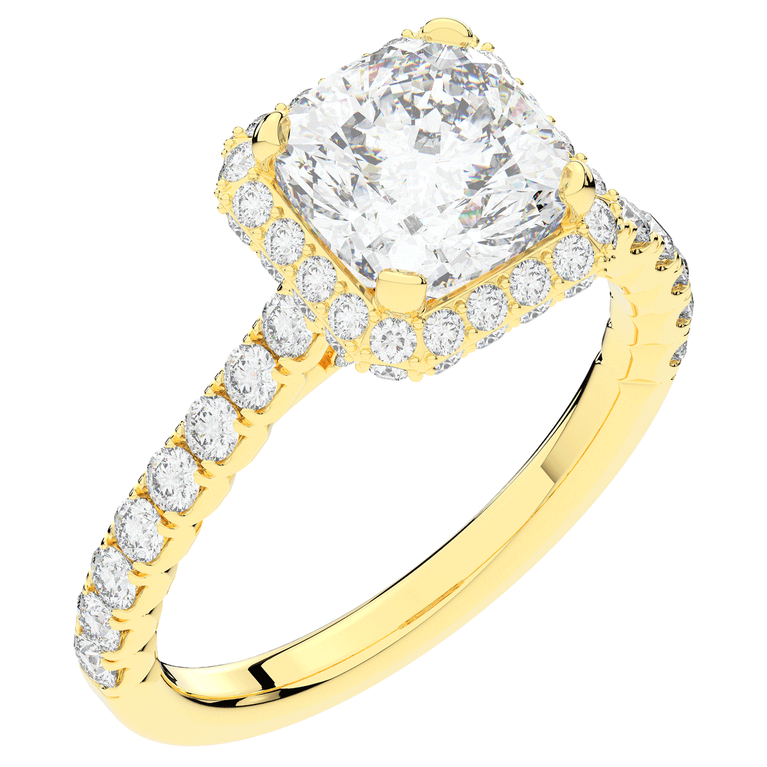 2.75CT.TW CUSHION LAB DIAMOND HALO ENGAGEMENT RING - Nazarelle
