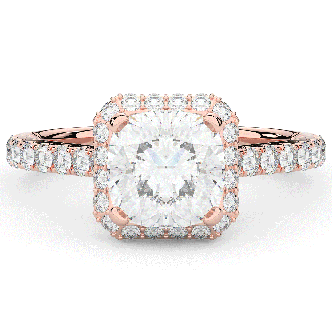 2.75CT.TW CUSHION LAB DIAMOND HALO ENGAGEMENT RING - Nazarelle