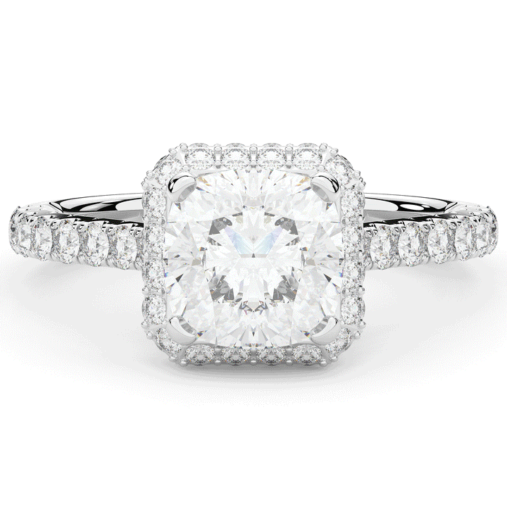2.75CT.TW CUSHION LAB DIAMOND HALO ENGAGEMENT RING - Nazarelle