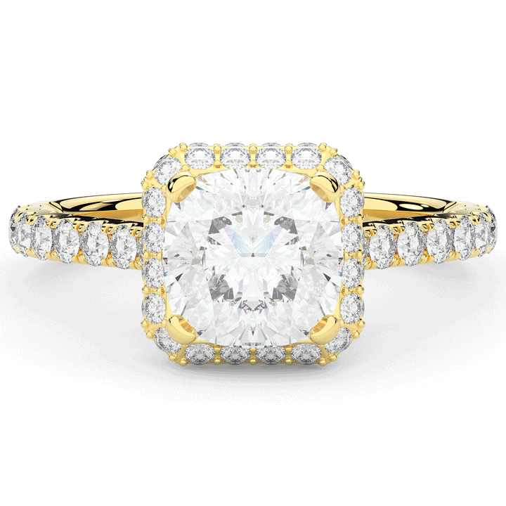 2.75CT.TW CUSHION LAB DIAMOND HALO ENGAGEMENT RING - Nazarelle
