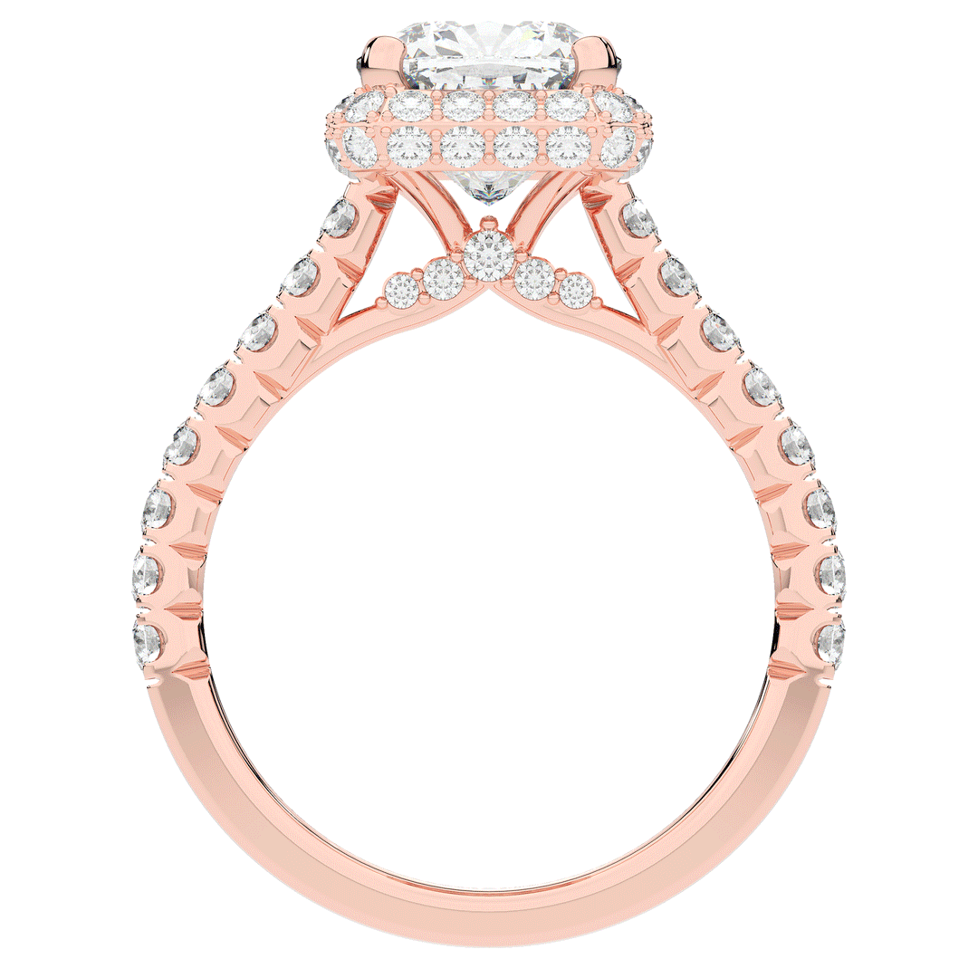 2.75CT.TW CUSHION LAB DIAMOND HALO ENGAGEMENT RING - Nazarelle