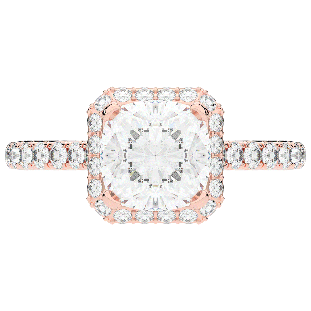 2.75CT.TW CUSHION LAB DIAMOND HALO ENGAGEMENT RING - Nazarelle
