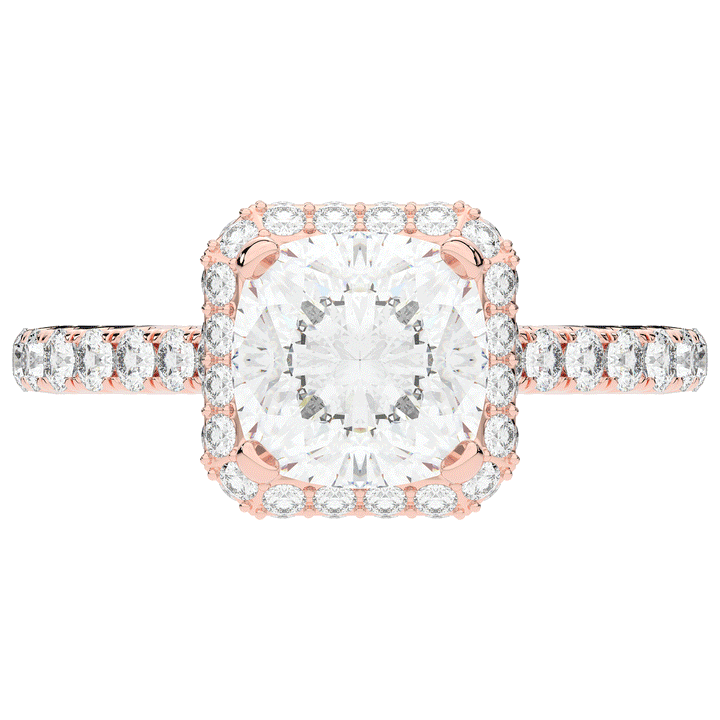 2.75CT.TW CUSHION LAB DIAMOND HALO ENGAGEMENT RING - Nazarelle