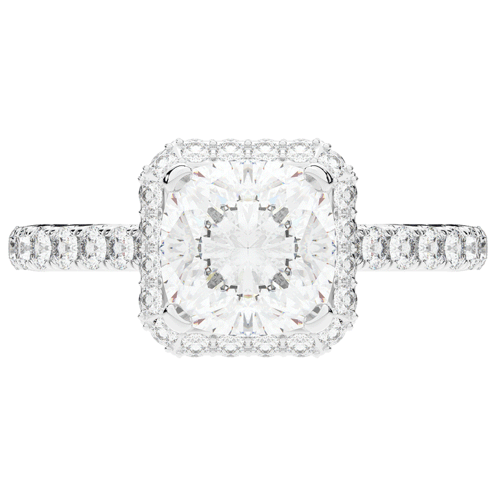 2.75CT.TW CUSHION LAB DIAMOND HALO ENGAGEMENT RING - Nazarelle
