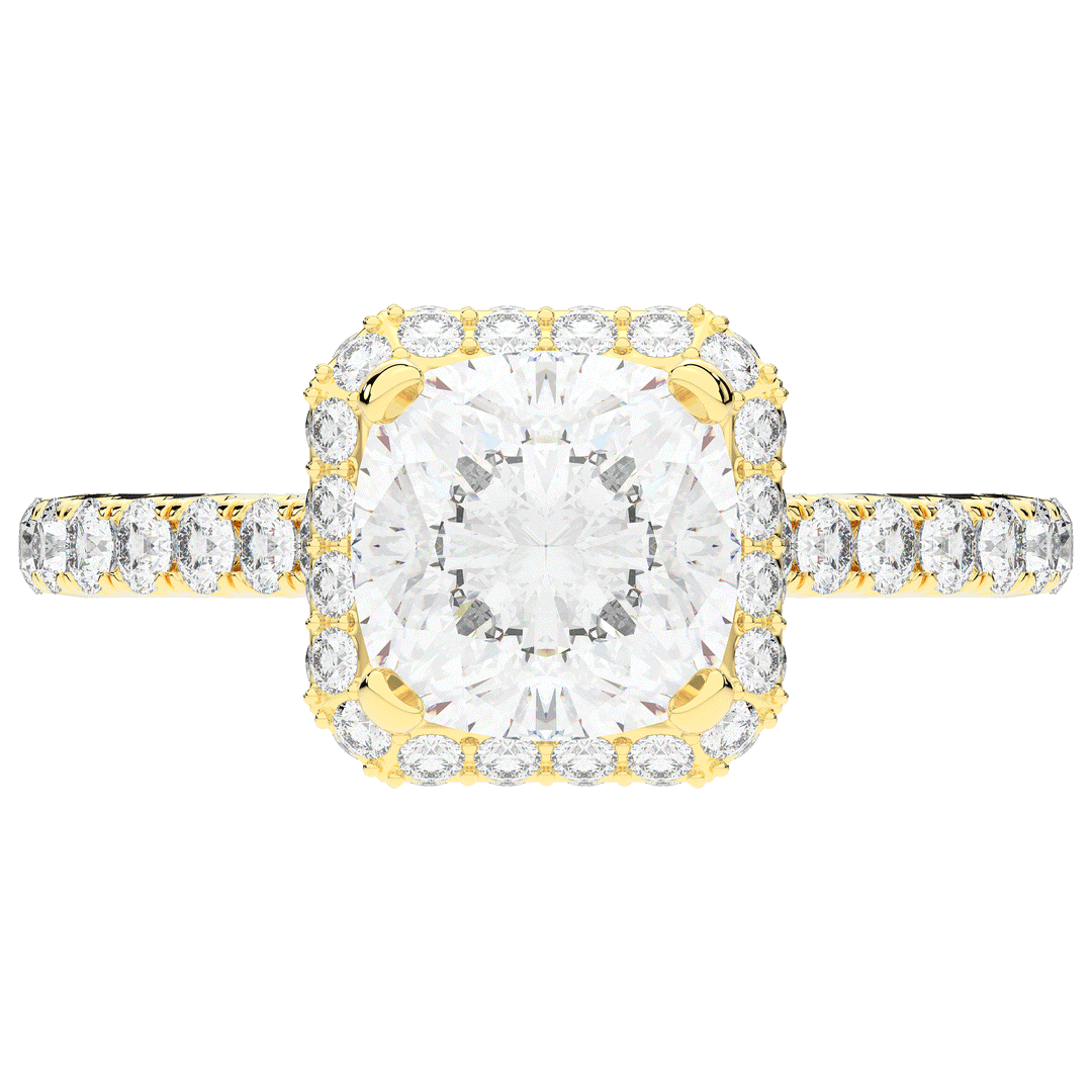 2.75CT.TW CUSHION LAB DIAMOND HALO ENGAGEMENT RING - Nazarelle