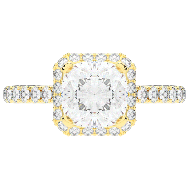 2.75CT.TW CUSHION LAB DIAMOND HALO ENGAGEMENT RING - Nazarelle