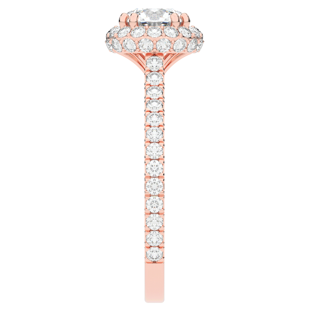 1.90CT.TW ROUND LAB DIAMOND HALO ENGAGEMENT RING - Nazarelle