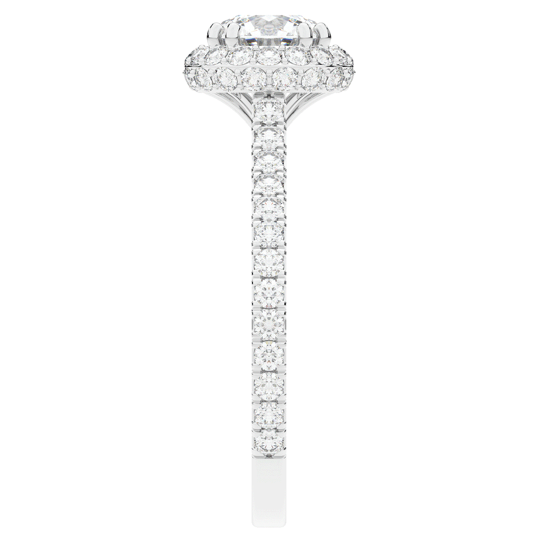 1.90CT.TW ROUND LAB DIAMOND HALO ENGAGEMENT RING - Nazarelle