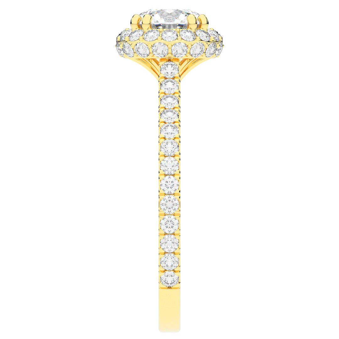 1.90CT.TW ROUND LAB DIAMOND HALO ENGAGEMENT RING - Nazarelle