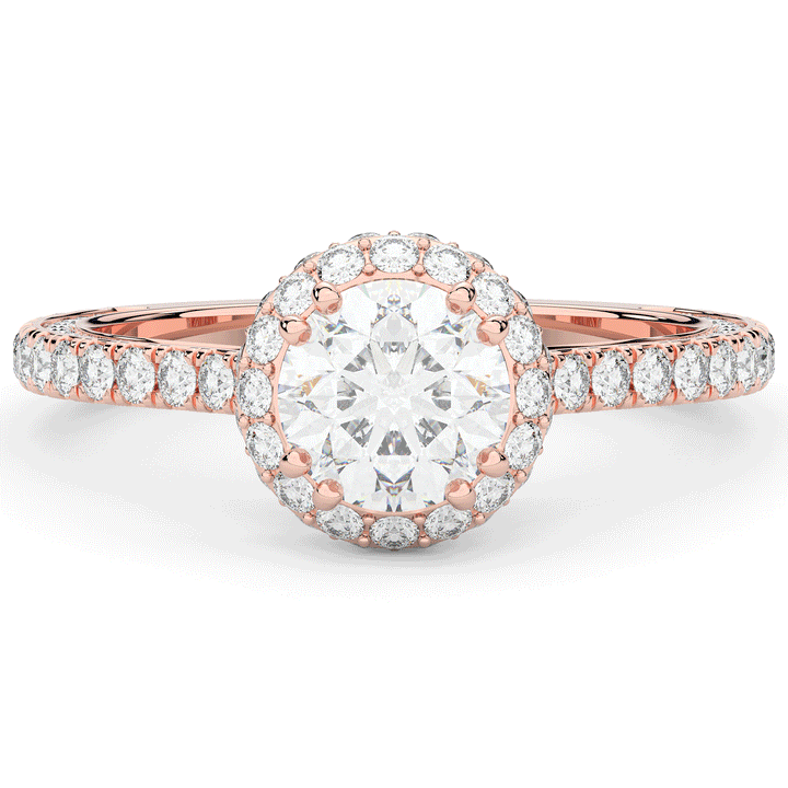 1.90CT.TW ROUND LAB DIAMOND HALO ENGAGEMENT RING - Nazarelle