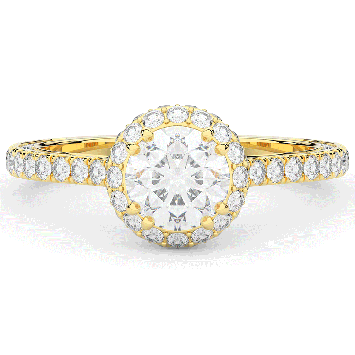 1.90CT.TW ROUND LAB DIAMOND HALO ENGAGEMENT RING - Nazarelle
