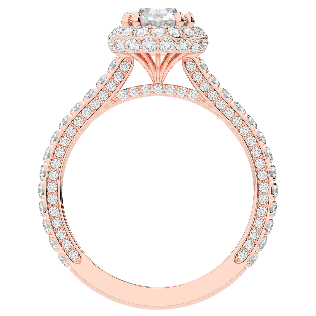 1.90CT.TW ROUND LAB DIAMOND HALO ENGAGEMENT RING - Nazarelle