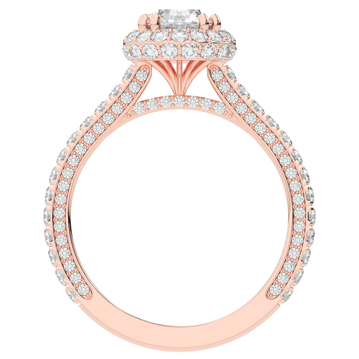 1.90CT.TW ROUND LAB DIAMOND HALO ENGAGEMENT RING - Nazarelle