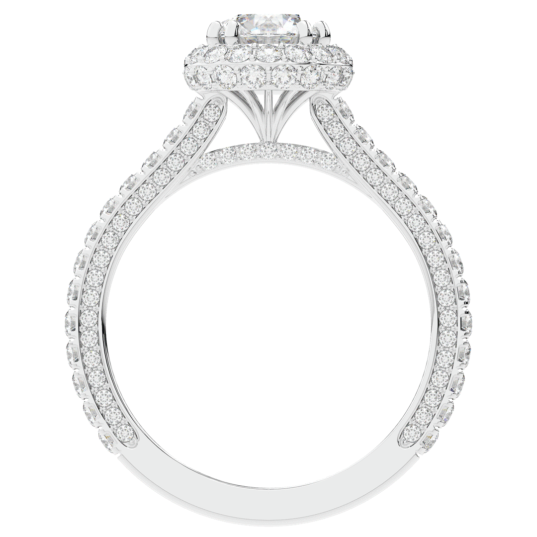 1.90CT.TW ROUND LAB DIAMOND HALO ENGAGEMENT RING - Nazarelle