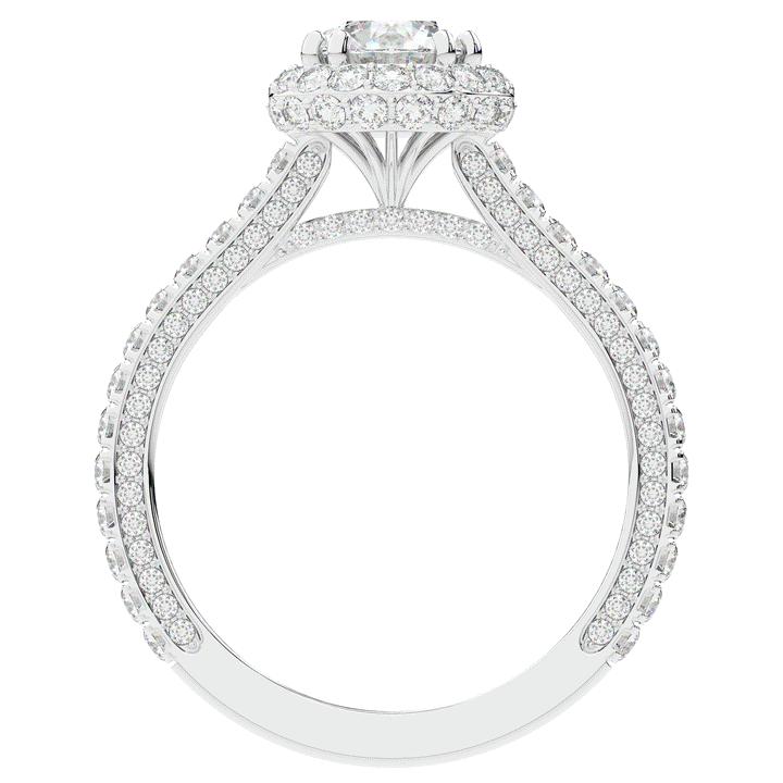 1.90CT.TW ROUND LAB DIAMOND HALO ENGAGEMENT RING - Nazarelle