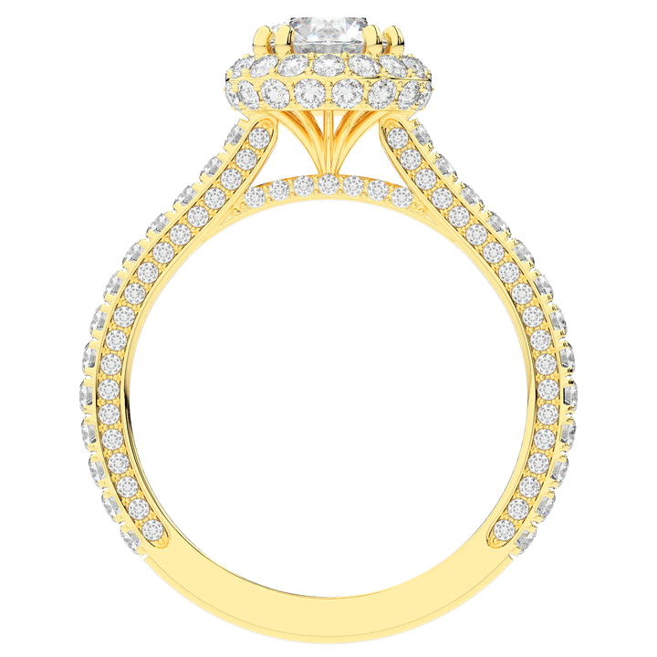 1.90CT.TW ROUND LAB DIAMOND HALO ENGAGEMENT RING - Nazarelle