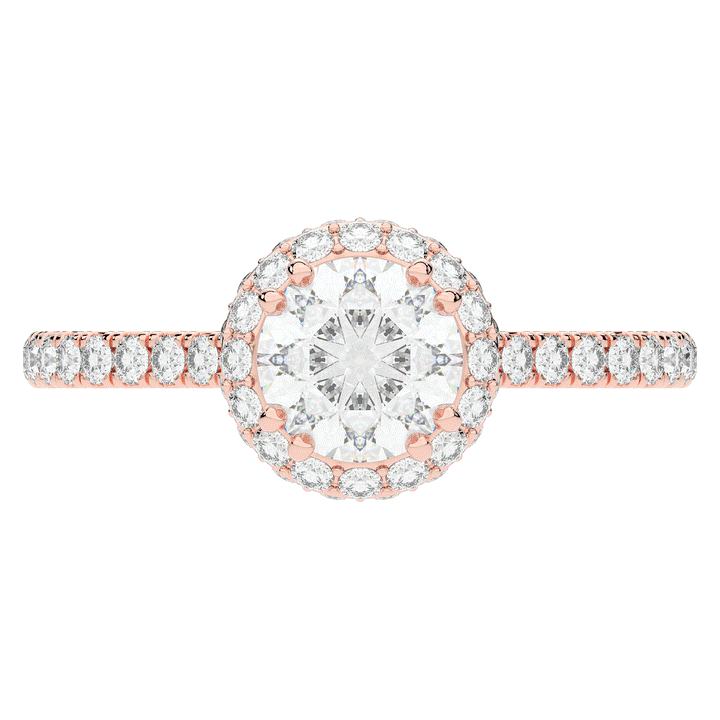 1.90CT.TW ROUND LAB DIAMOND HALO ENGAGEMENT RING - Nazarelle
