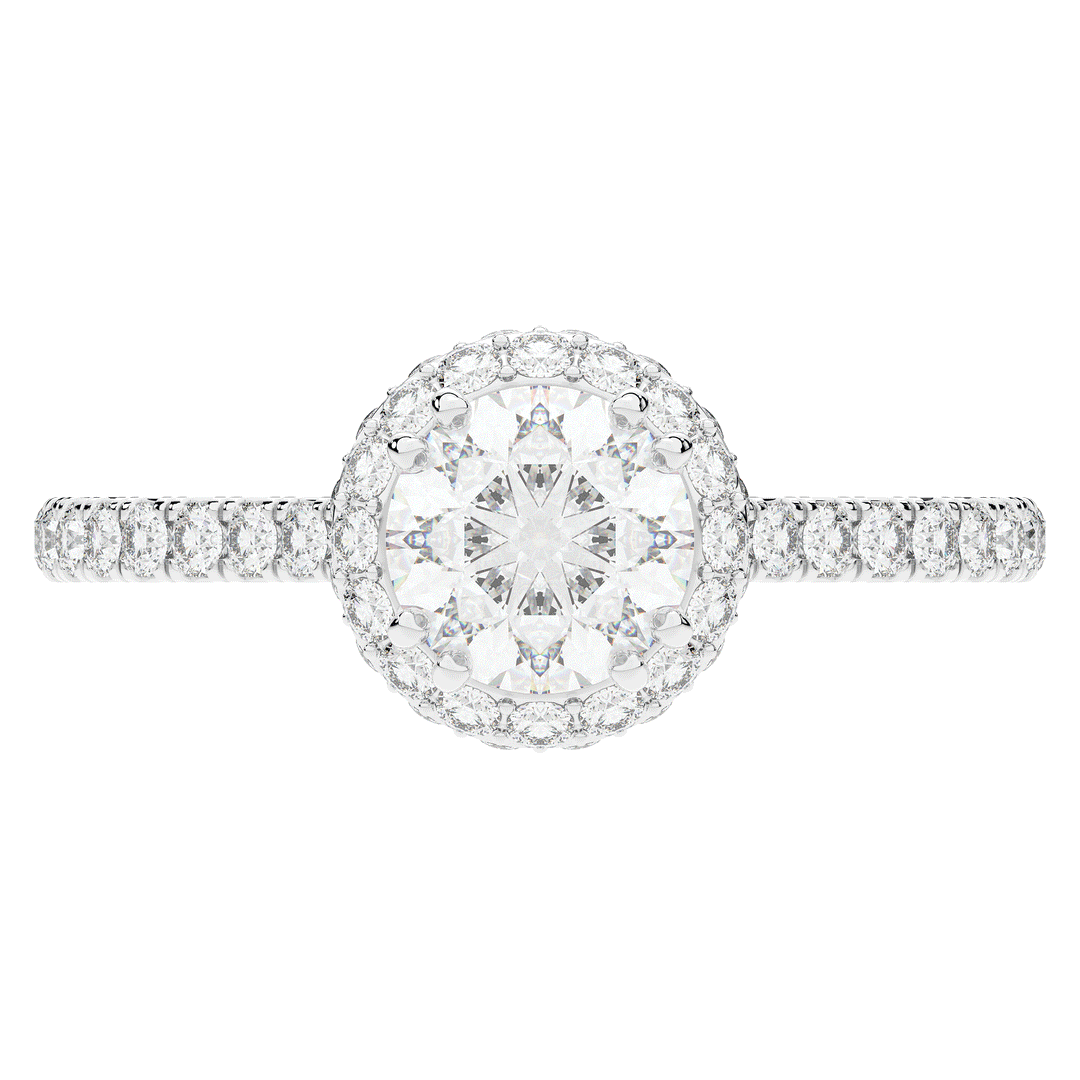 1.90CT.TW ROUND LAB DIAMOND HALO ENGAGEMENT RING - Nazarelle